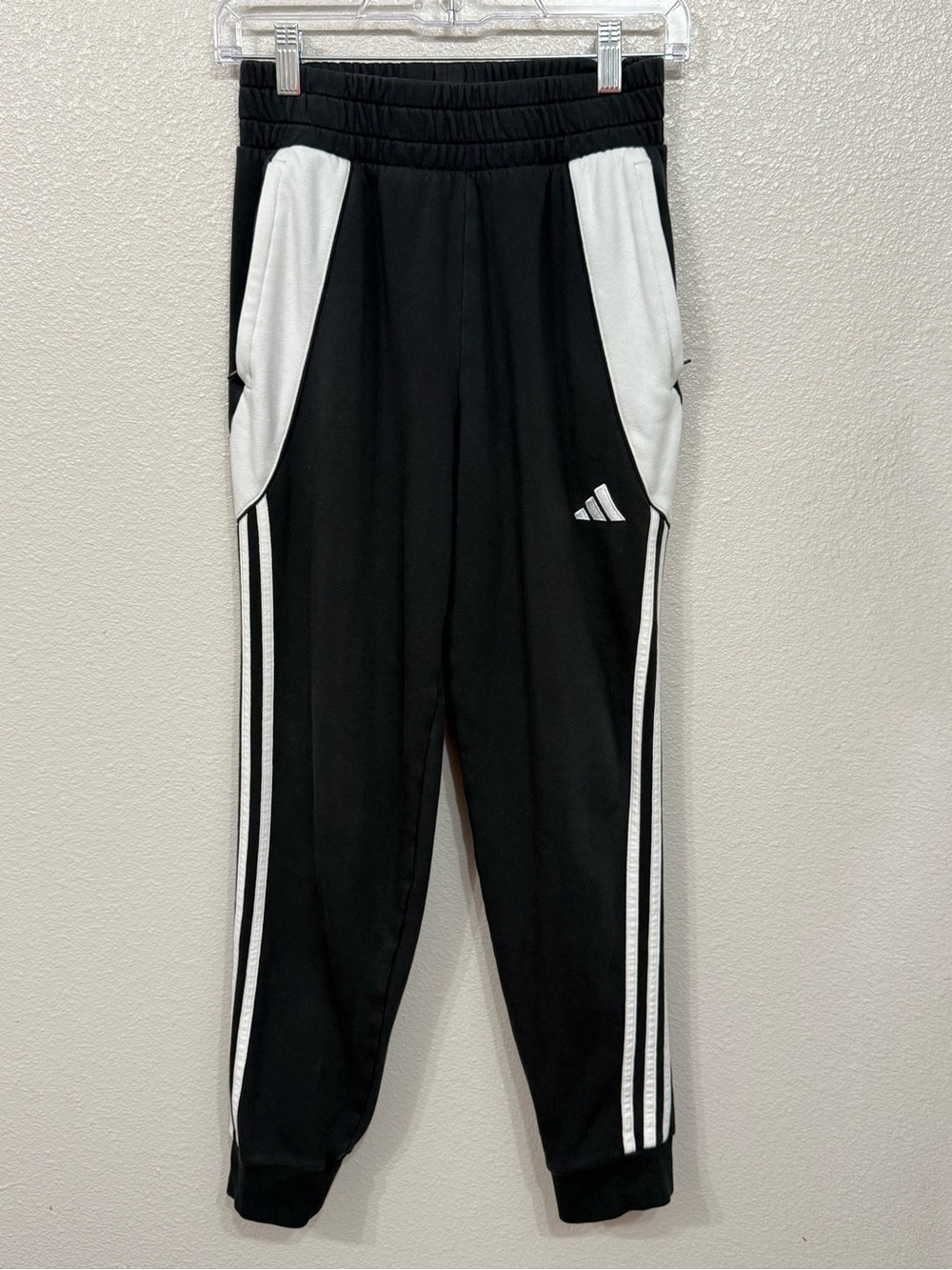 Adidas Black White Fleece Colorblock Tiro Pants XS